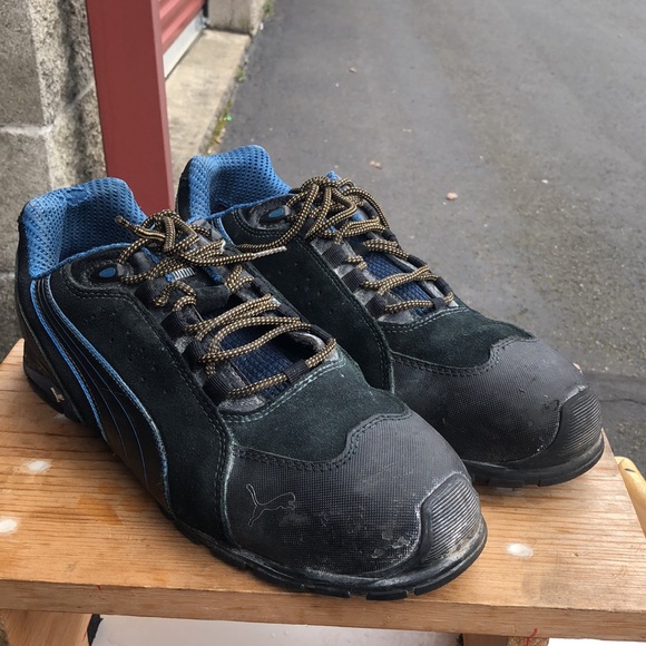 Puma ASTM F2413-11 Rio Low Mens Black/Blue Steel Toe Safety Work Shoes Size 13M - Picture 4 of 13